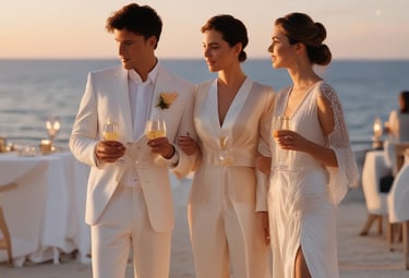 people in white shirts throwing confetti