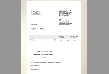 Offer Template (English) - Editable Minimal PDF
