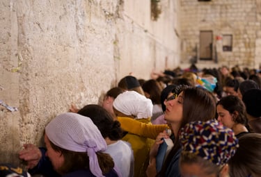 Selichot at the Western Wall Jerusalem, Israel woman praying