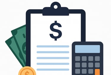 Swift Movers LLC stands by honest, transparent pricing – no hidden fees. Image of clipboard, calcula