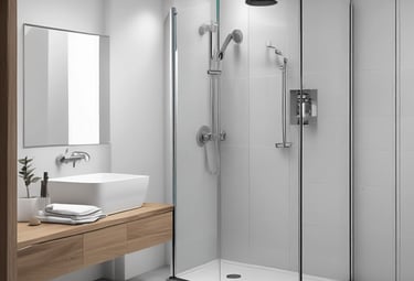 Selection of kitchen sinks and faucets arranged neatly in a store display.