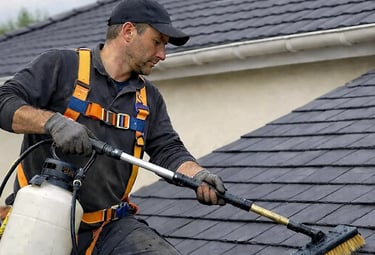 Nettoyage toiture – élimination mousse et lichens