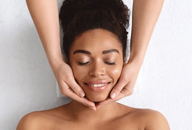 Client receiving a relaxing facial treatment at TimelessGlow MedSpa in Charlotte NC