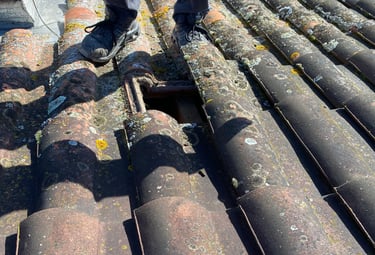 changement d'une tuile cassée