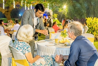 Performing magic show for wedding event