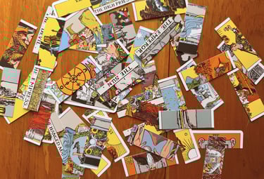 tarot cards cut up