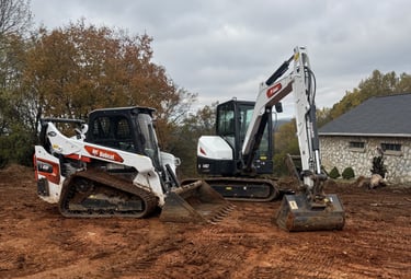 Bobcat skid steer and excavator