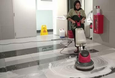 Professional floor scrubbing services by TOT Cleaning & Landscape Service experts.