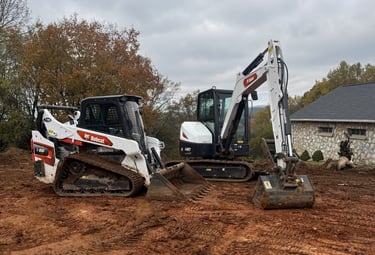 Bobcat skid steer and excavator