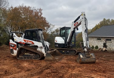 Bobcat skid steer and excavator