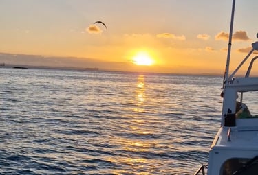 With stunning sunsets on Riko Boat Charters