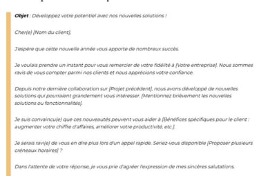exemple mail de présentation à un client