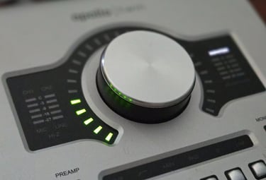 An Apollo Twin audio transferring panel.