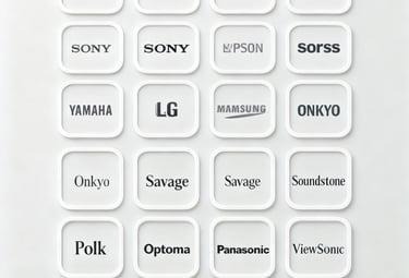 a white remote control system with various types of remote controls