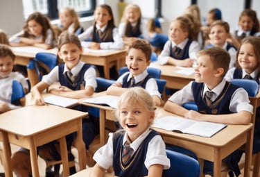 Crianças felizes cadeira