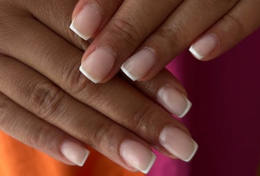 a woman's hands with a manicured manicured manicured manicured mani