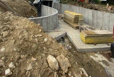 Scavo con gettate in cemento