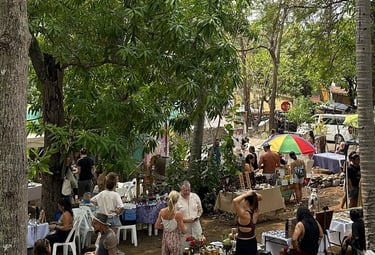 plaza mango verde people gathering at farmers market