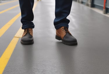 Close-up of anti-slip coating being applied to a commercial kitchen floor.
