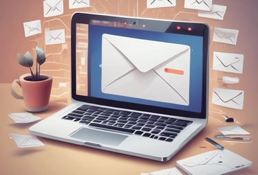 Dashboard displaying email campaign analytics with colorful charts and graphs.