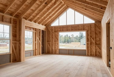Team members efficiently cleaning a construction site with equipment and tools.