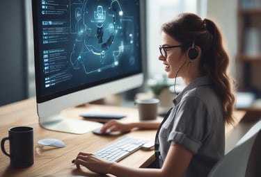 A team collaborating virtually on a video call with charts and notes visible.