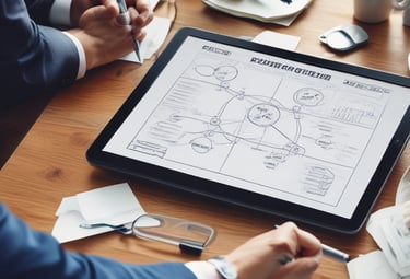 Elegant cultural motif blending Sanskrit script with modern corporate visuals.