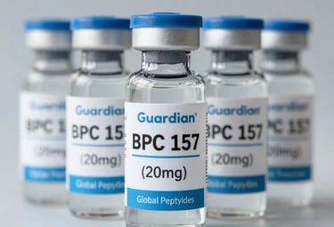 Warehouse shelves stocked with neatly organized peptide products ready for shipment.