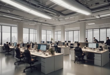 Automated invoice system displaying digital invoices on a screen.