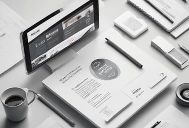 Close-up of hands coding on a laptop with digital design sketches nearby.