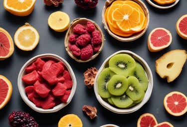 Hands holding fresh tropical fruits in a Colombian farm setting.