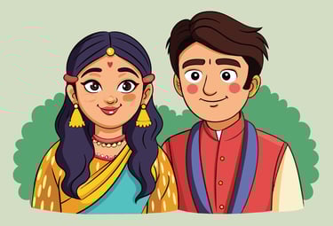 Smiling couple celebrating after making their marriage legally official and got marriage certificate