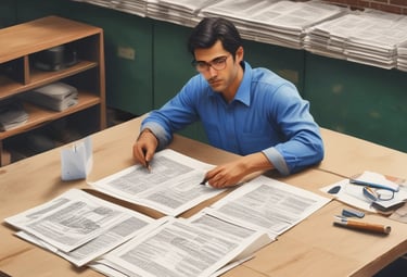 Close-up of hands signing a property sale agreement on a wooden desk.
