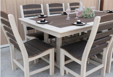 Outdoor dining set with chairs to match patio