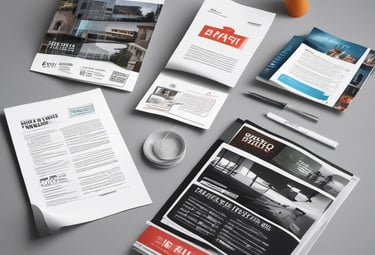 Large-format banner hanging outside a storefront on a sunny day.