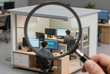 Una lupa que representa el proceso de auditoria en una empresa