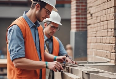 Aerial view of a large residential complex with multiple interconnected buildings arranged in a geometric pattern. The buildings are surrounded by trees and greenery, with roads and additional houses in the vicinity. The overall layout is sprawling and urban, with a mix of concrete and natural elements.