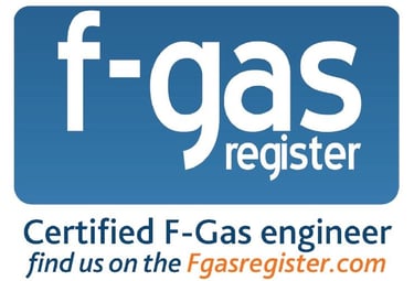 Official f-gas register logo for a certified F-Gas engineer.