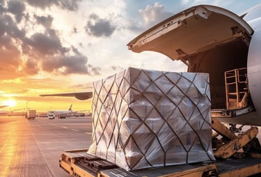 air cargo at the airport waiting for loading