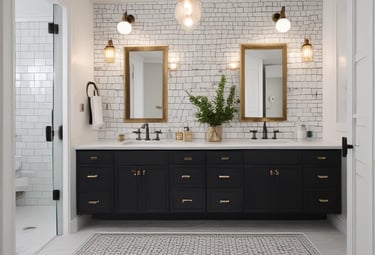 A skilled handyman working on home repairs with various tools in a well-lit space.