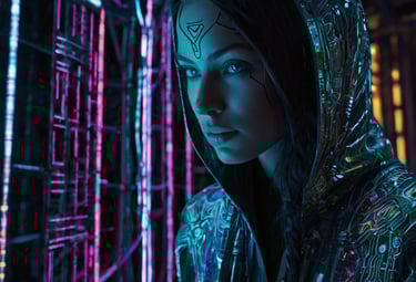 a woman in a futuristic suit with a futuristic design