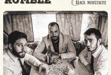 rumble white tuxedo and black moustache album