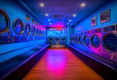 a futureistic laundromat in downtown seattle