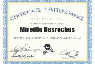 Mireille Desroches, Certificat d'instructeur Bob Ross Paysage niveau 2