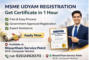 MSME Udyam Registration gives your business official government recognition with access to subsidies