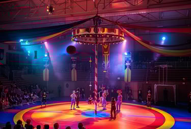 a circus ringling ringling with people on a circus ring