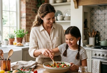 Hábitos familiares saludables con alimentación práctica en casa