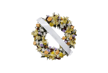 coroa arco americano colorida