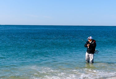 Fly fishing the surf