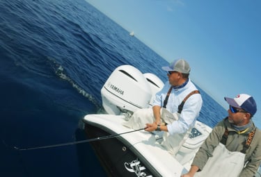 Playing a bluefin tuna on 10wt fly rod